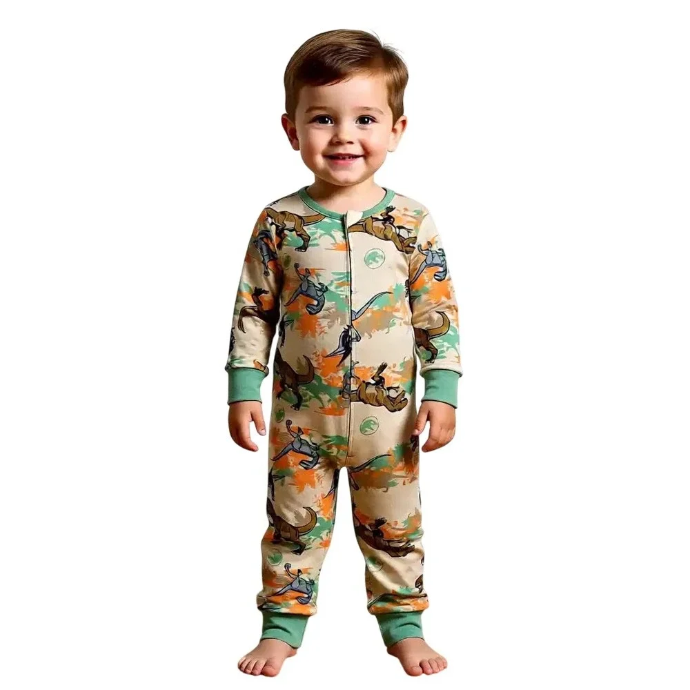 Jurassic World & Bluey Kids Pajamas Bundle 2 Pack Zip‎ Up Sleepers 12 MOs NWT